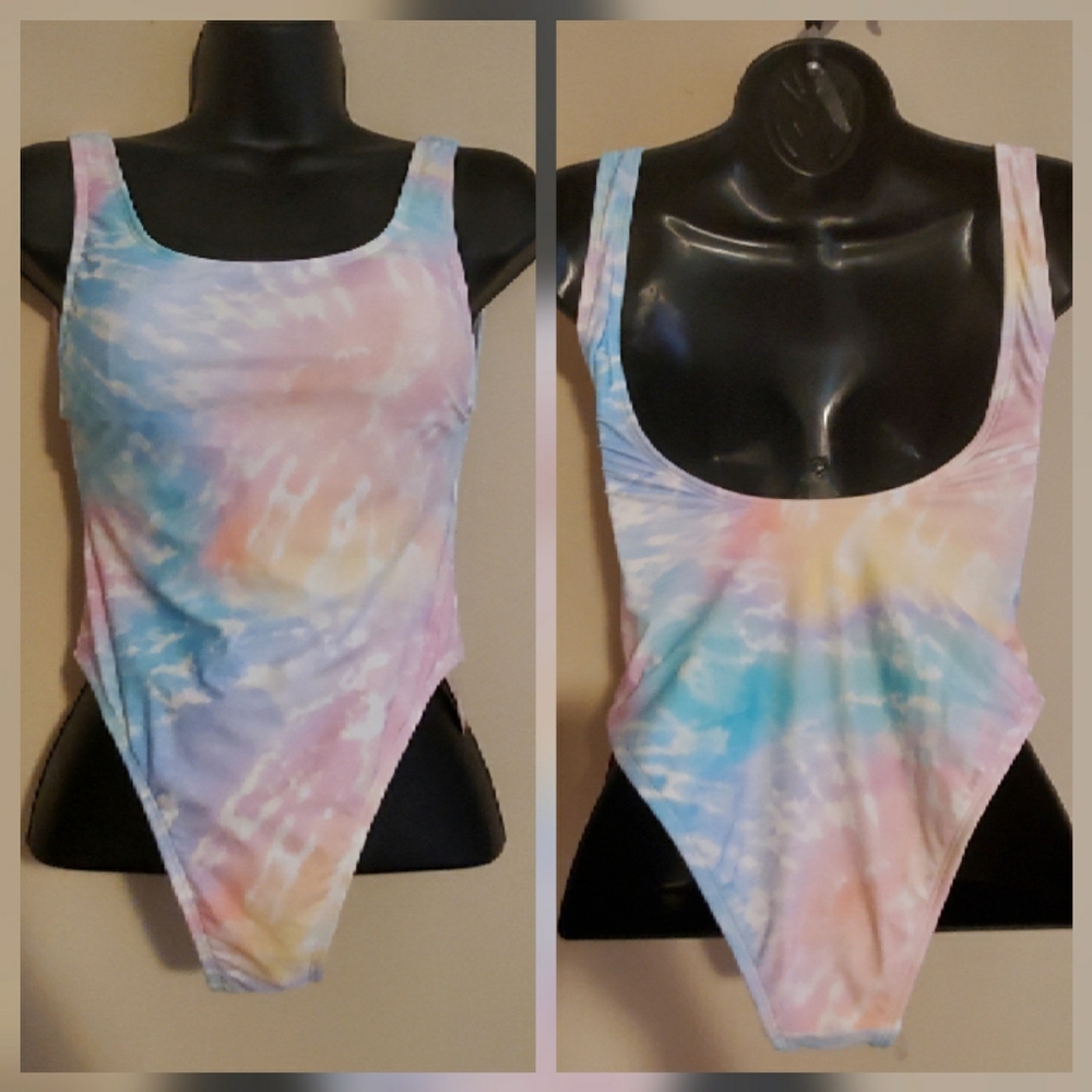 Tie dye one piece swimsuit